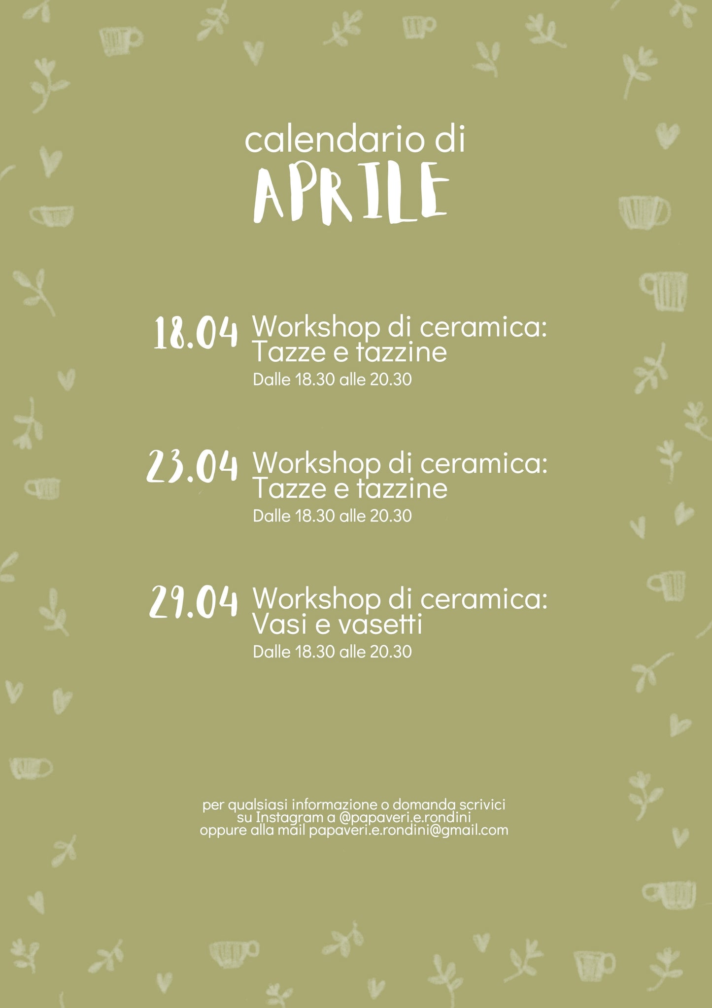 WORKSHOP di APRILE 🍓