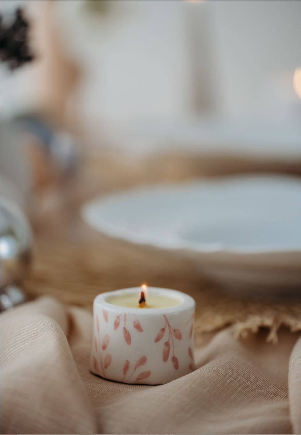 CANDELINA IN CERA DI SOIA