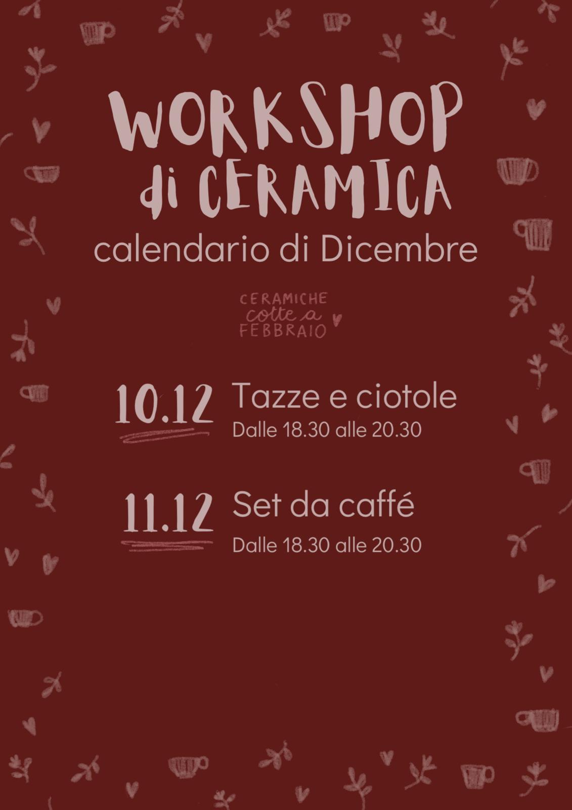 WORKSHOP di DICEMBRE 🧡