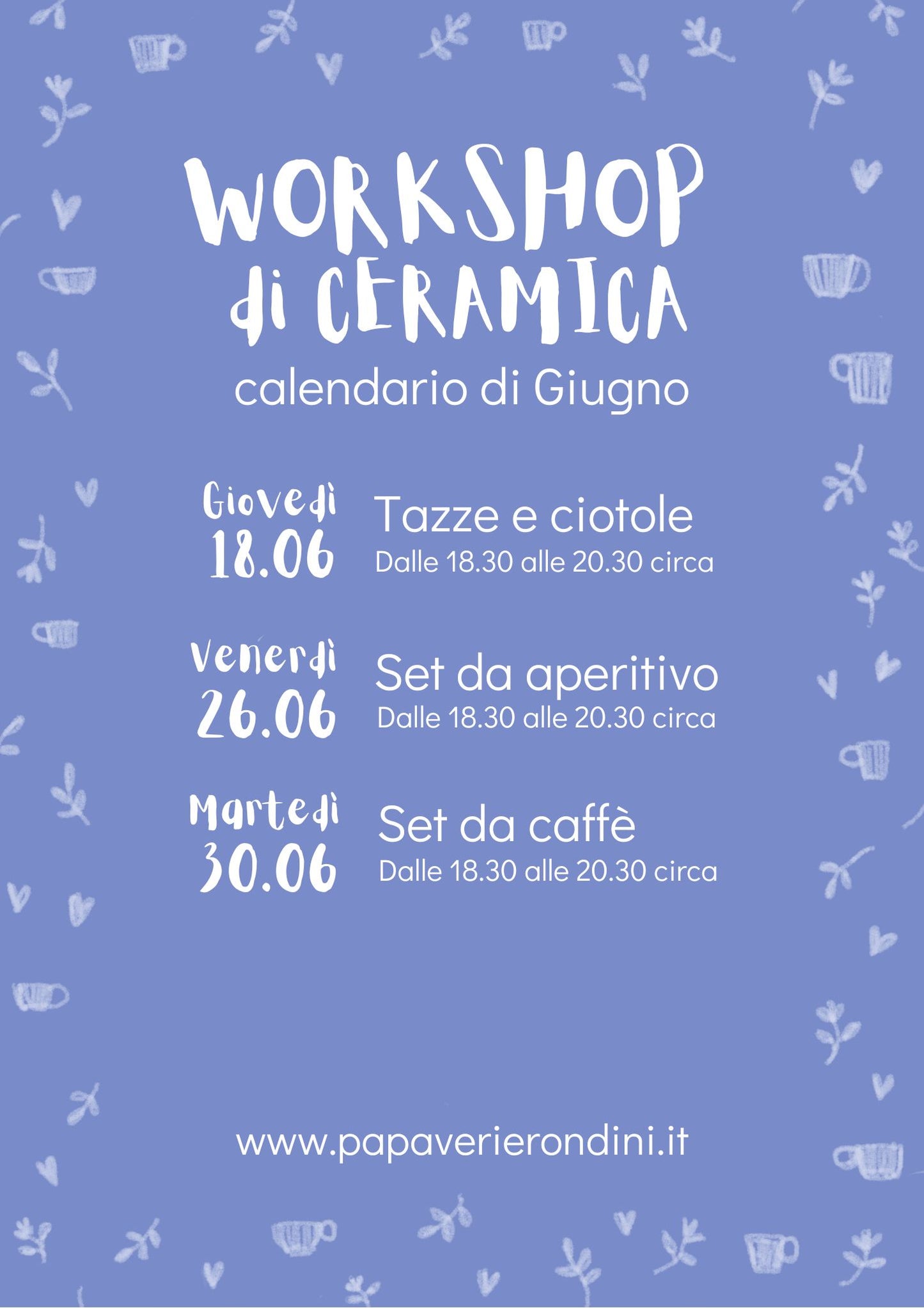 WORKSHOP di GIUGNO e LUGLIO 💛